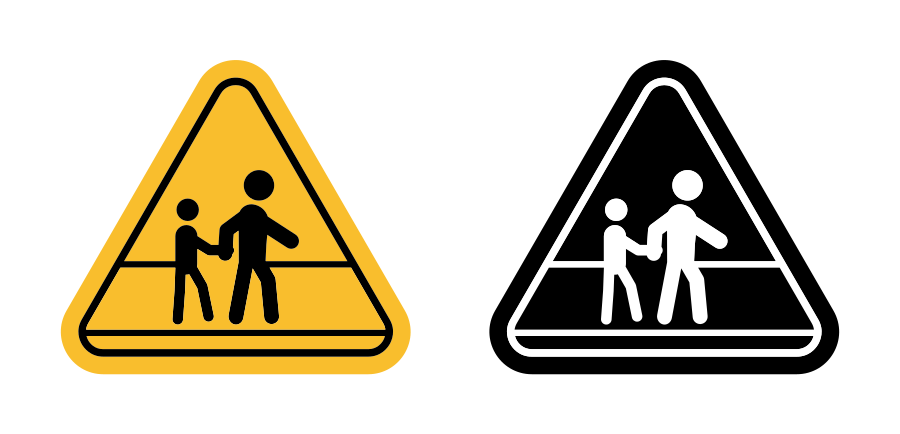 School Crossing Sign Icon SVG