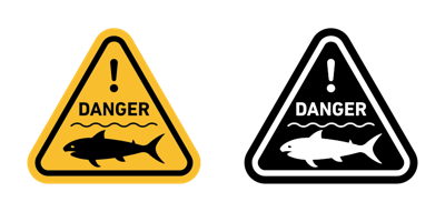 Shark Warning Sign vector
