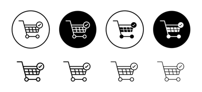 Shopping Cart And Check Mark Icon vector