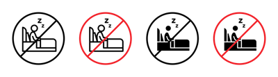 Sleepover Ban Sign vector