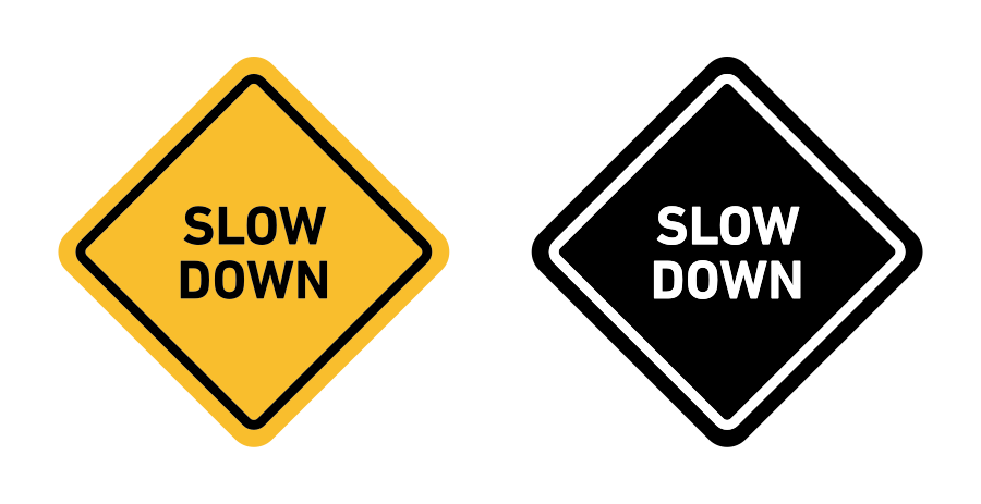 Slow Down Sign Icon SVG