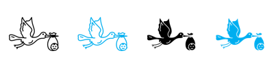 Stork With Baby Icon vector