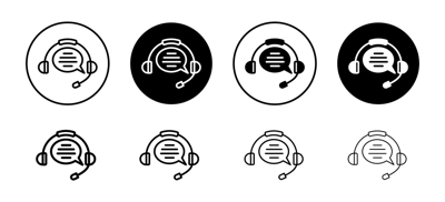 Support Service Headset Icon vector