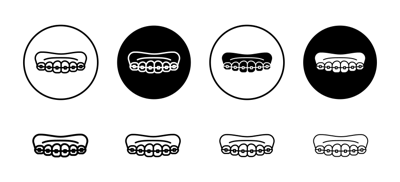 Teeth With Braces Icon vector
