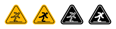 Tripping Hazard Warning Sign vector