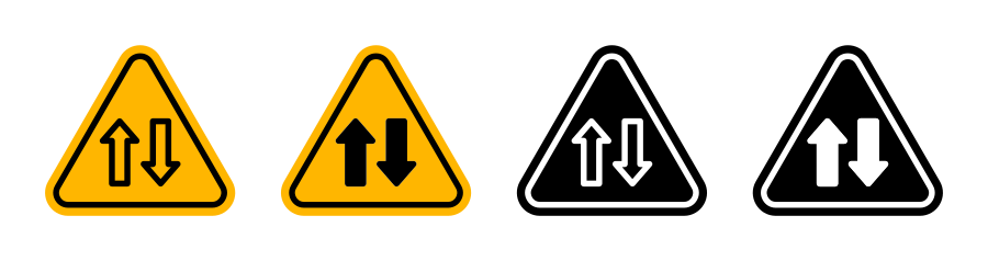 Two Way Traffic Sign Icon SVG