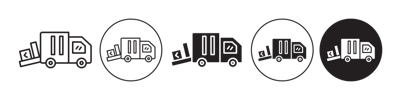 Unloading Truck Icon vector