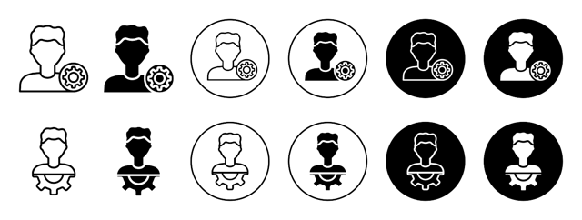 User And Gear Icon vector