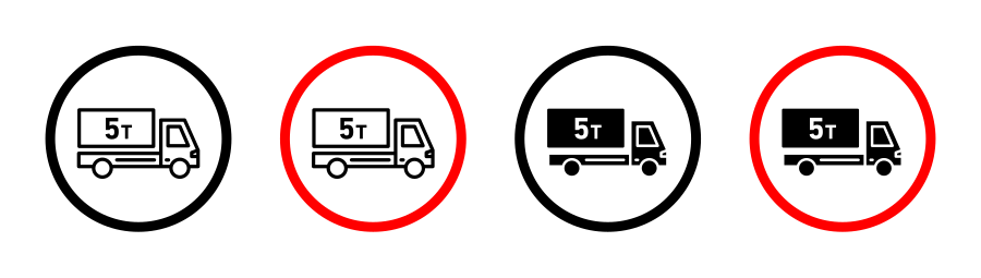 Weight Limit Traffic Sign Icon SVG