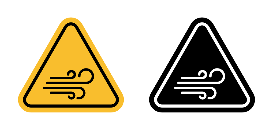 Wind Warning Sign Icon SVG