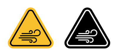 Wind Warning Sign vector