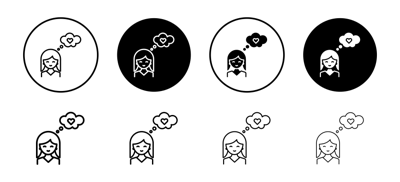 Woman In Love Icon vector
