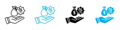 Zakat With Money Gift Icon vector
